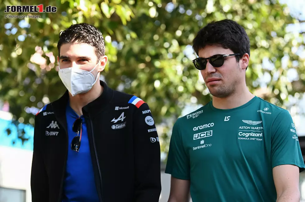 Foto zur News: Esteban Ocon (Alpine) und Lance Stroll (Aston Martin)