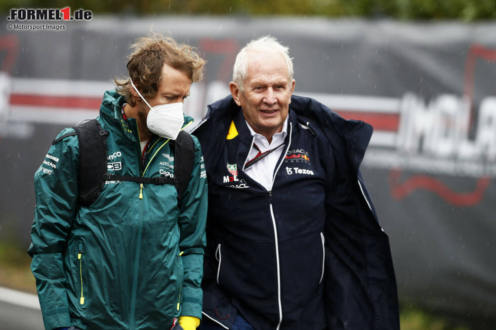 Foto zur News: Sebastian Vettel (Aston Martin) und Helmut Marko