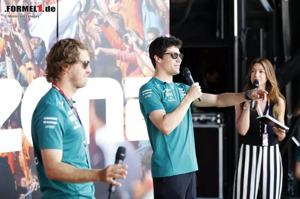 Foto zur News: Sebastian Vettel (Aston Martin) und Lance Stroll (Aston Martin)