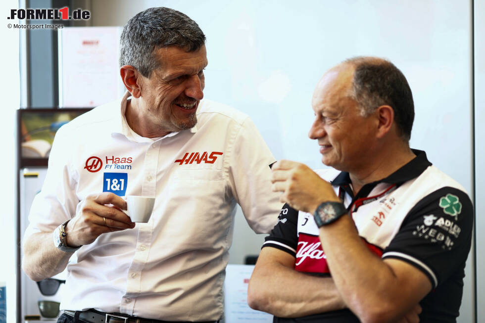 Foto zur News: Haas-Teamchef Günther Steiner mit Frederic Vasseur von Alfa Romeo