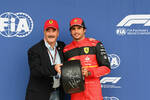 Foto zur News: Carlos Sainz (Ferrari) und Nigel Mansell