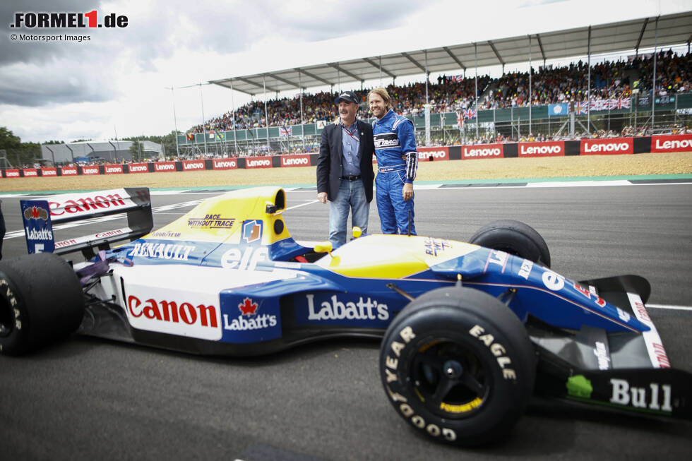 Foto zur News: Nigel Mansell und Sebastian Vettel (Aston Martin)