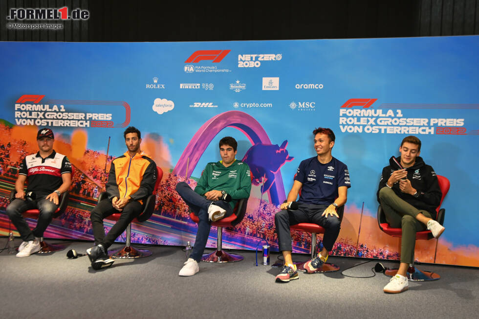 Foto zur News: Alexander Albon (Williams), Valtteri Bottas (Alfa Romeo), Daniel Ricciardo (McLaren), Lance Stroll (Aston Martin) und George Russell (Mercedes)