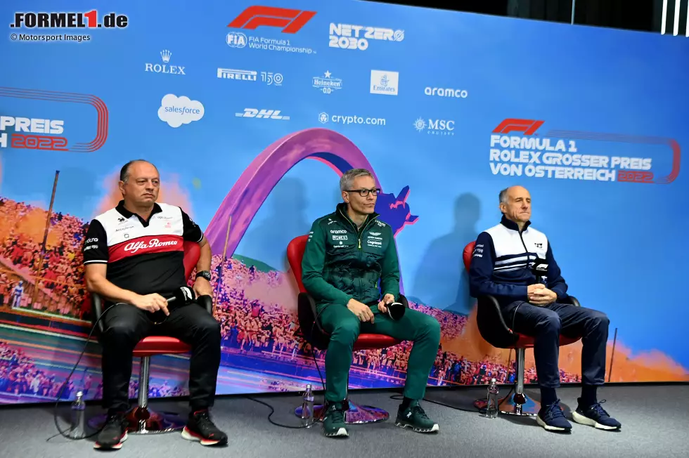 Foto zur News: Frederic Vasseur (Alfa Romeo), Mike Krack (Aston Martin, Franz Tost (AlphaTauri)