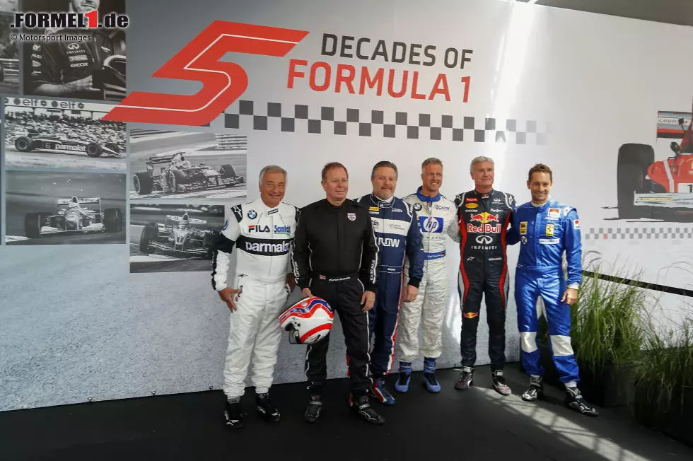 Foto zur News: Riccardo Patrese, Martin Brundle, Zak Brown, Ralf Schumacher, David Coulthard, Mathias Lauda