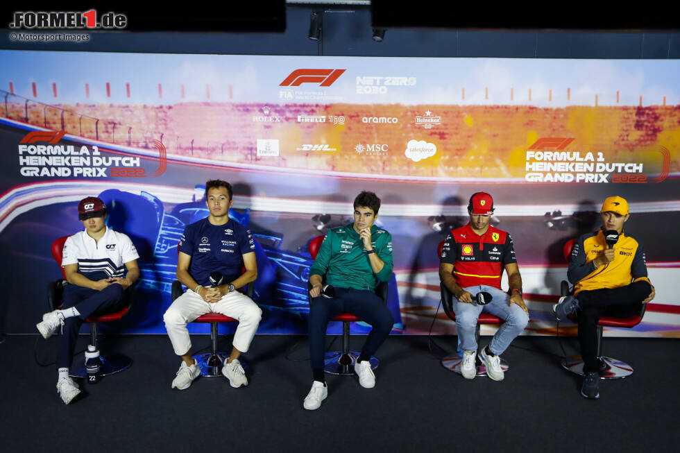 Foto zur News: Alexander Albon (Williams), Yuki Tsunoda (AlphaTauri), Lance Stroll (Aston Martin), Carlos Sainz (Ferrari) und Lando Norris (McLaren)