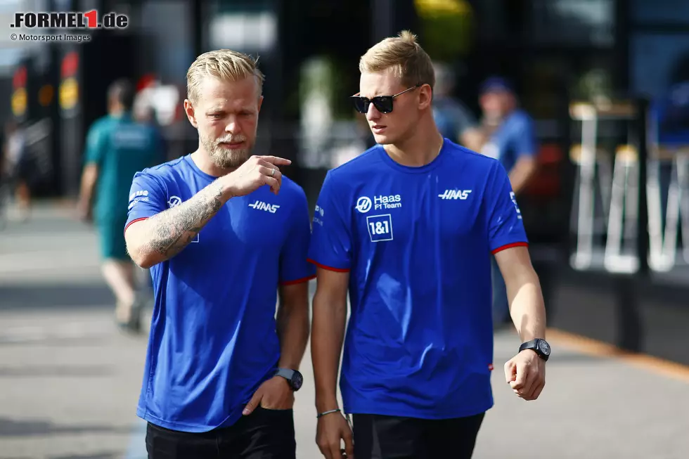 Foto zur News: Kevin Magnussen (Haas) und Mick Schumacher (Haas)