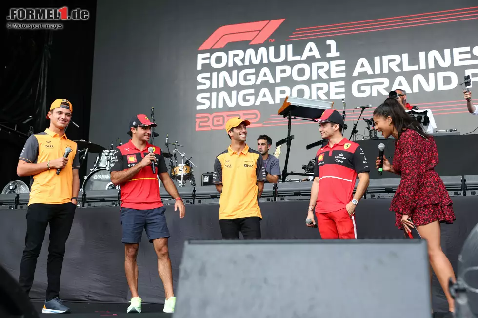 Foto zur News: Lando Norris (McLaren), Carlos Sainz (Ferrari), Daniel Ricciardo (McLaren) und Charles Leclerc (Ferrari)