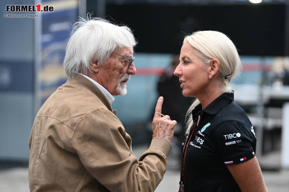Foto zur News: Bernie Ecclestone mit Angela Cullen, Physiotherapeutin von Lewis Hamilton (Mercedes)