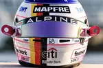 Foto zur News: Helm-Hommage von Fernando Alonso (Alpine) für Sebastian Vettel (Aston Martin)