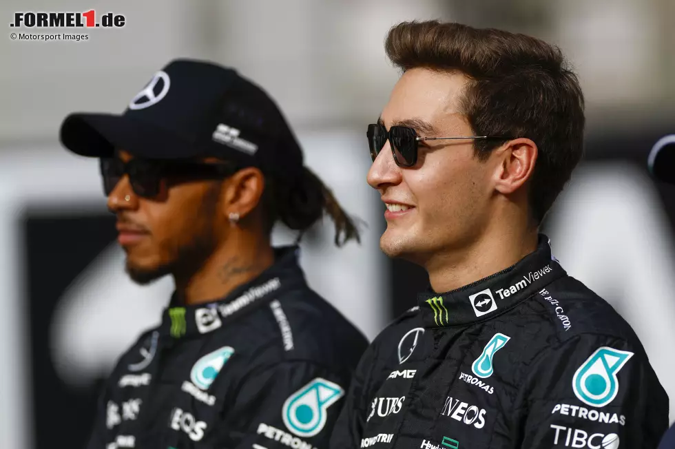 Foto zur News: Lewis Hamilton (Mercedes) und George Russell (Mercedes)