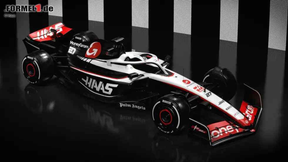 Foto zur News: Haas VF-23 für die Formel 1 2023 (Fahrer: Nico Hülkenberg &amp; Kevin Magnussen)