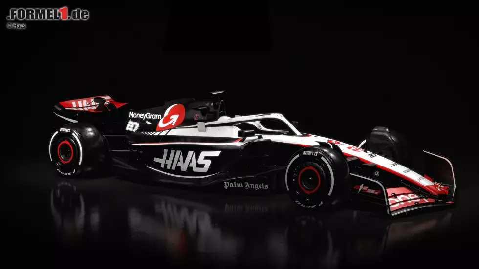 Foto zur News: Haas VF-23 für die Formel 1 2023 (Fahrer: Nico Hülkenberg &amp; Kevin Magnussen)