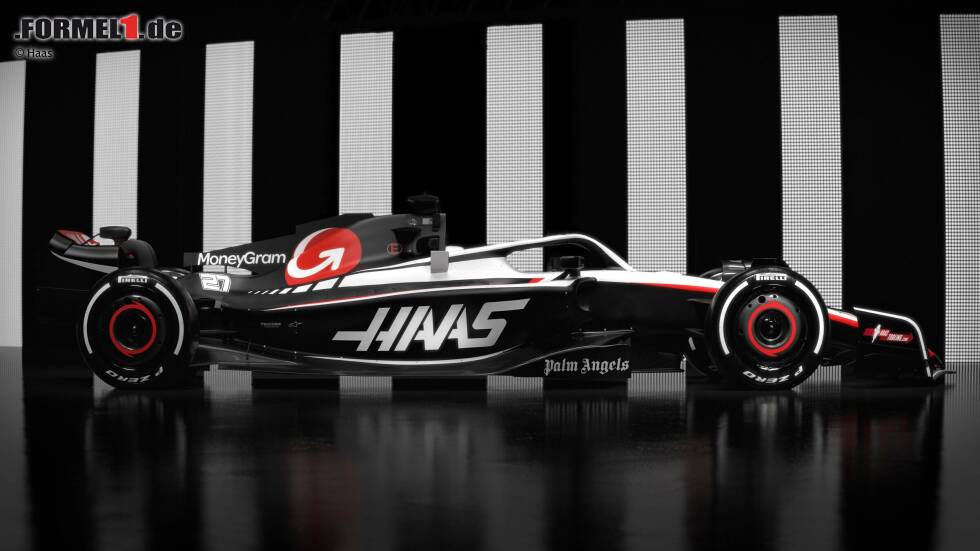 Foto zur News: Haas VF-23 für die Formel 1 2023 (Fahrer: Nico Hülkenberg &amp; Kevin Magnussen)
