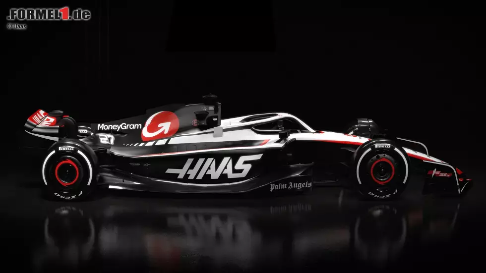 Foto zur News: Haas VF-23 für die Formel 1 2023 (Fahrer: Nico Hülkenberg &amp; Kevin Magnussen)