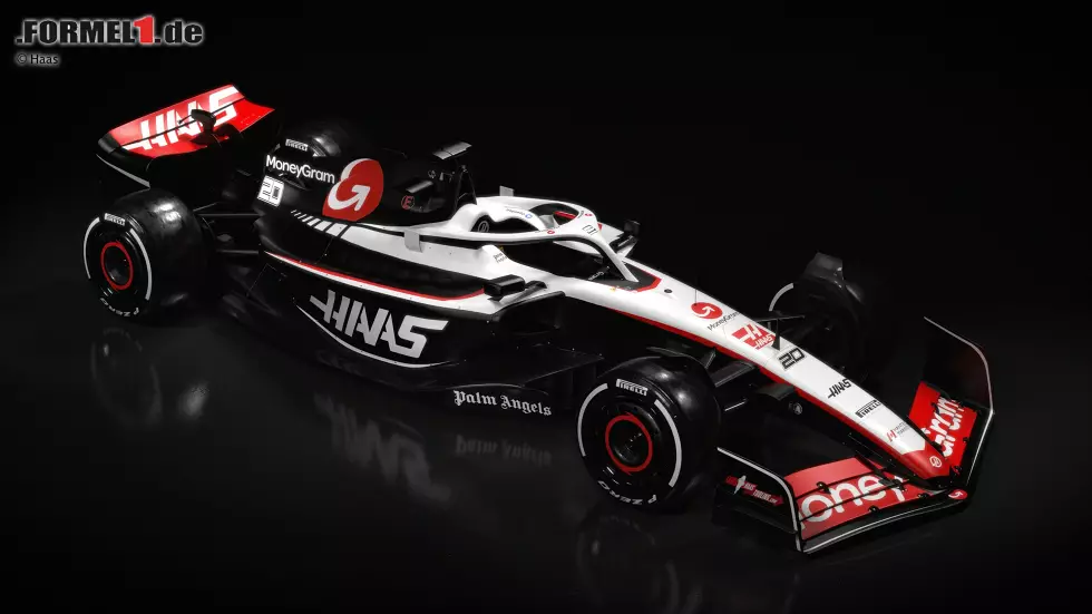 Foto zur News: Haas VF-23 für die Formel 1 2023 (Fahrer: Nico Hülkenberg &amp; Kevin Magnussen)