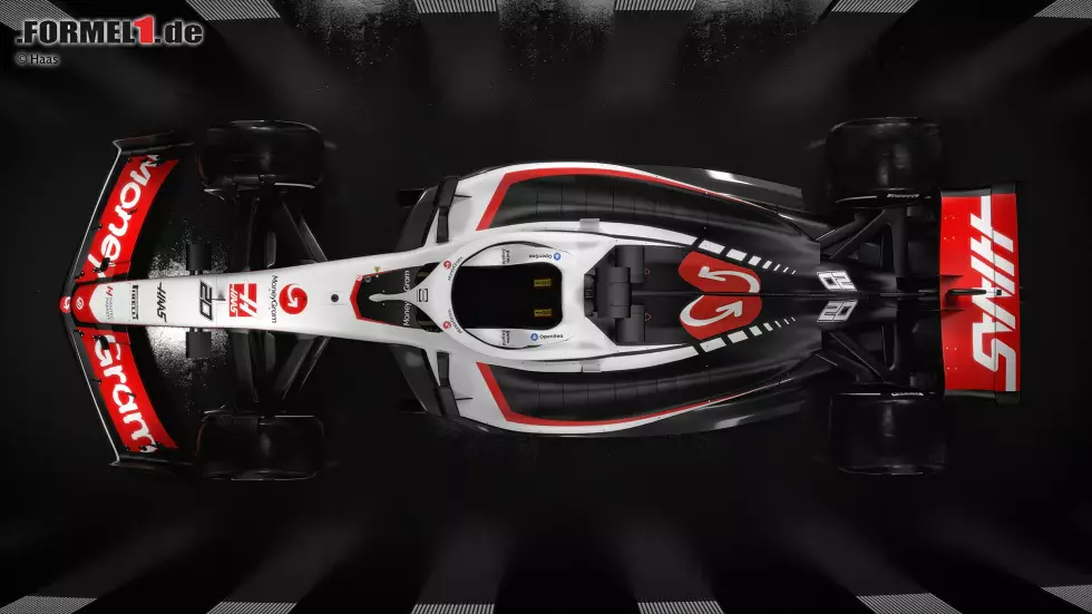 Foto zur News: Haas VF-23 für die Formel 1 2023 (Fahrer: Nico Hülkenberg &amp; Kevin Magnussen)