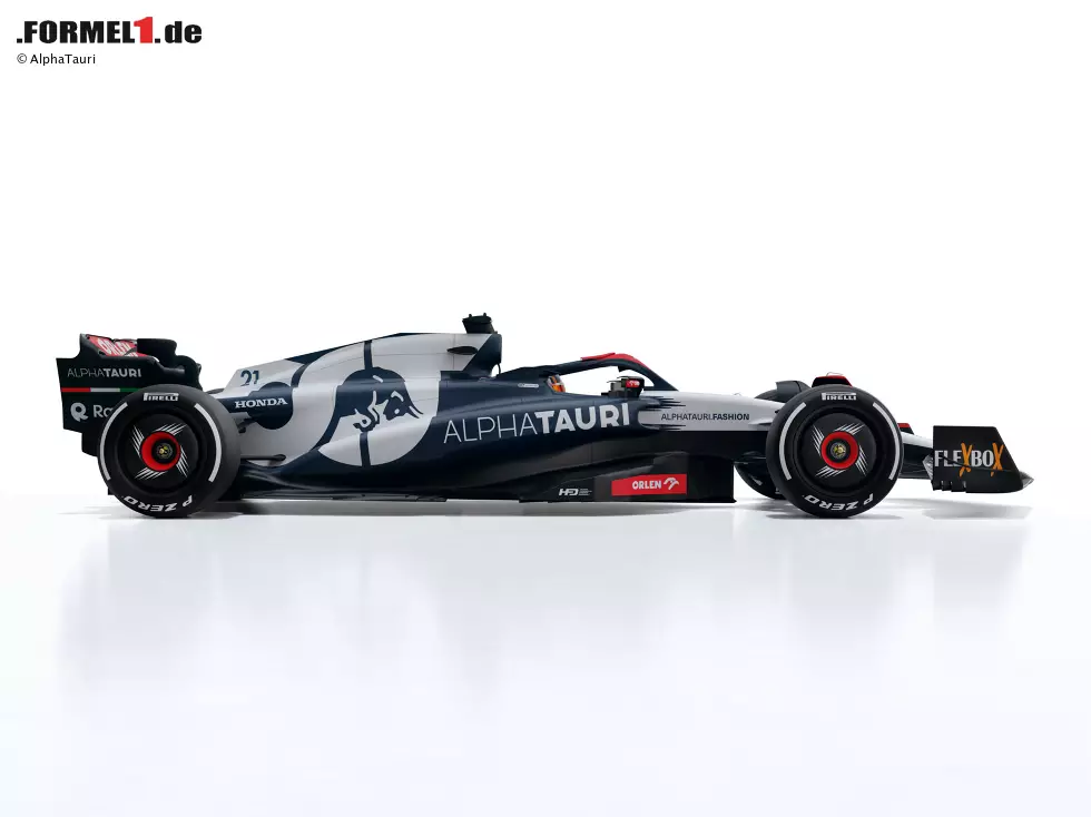 Foto zur News: Digitales Rendering des AlphaTauri AT04 für die Formel-1-Saison 2023