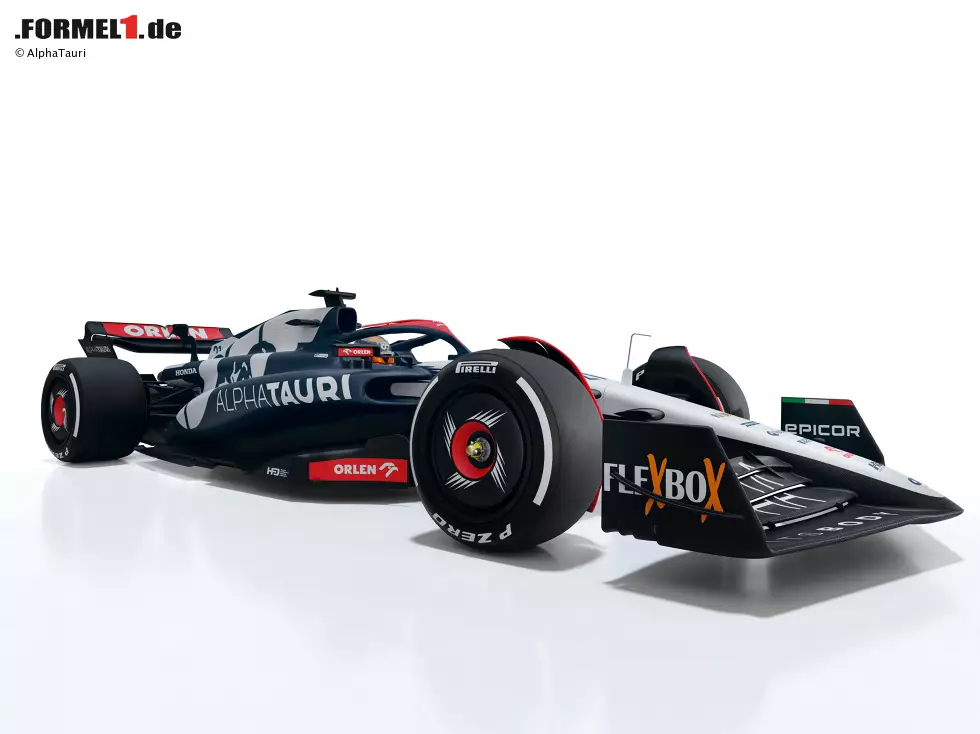 Foto zur News: Digitales Rendering des AlphaTauri AT04 für die Formel-1-Saison 2023