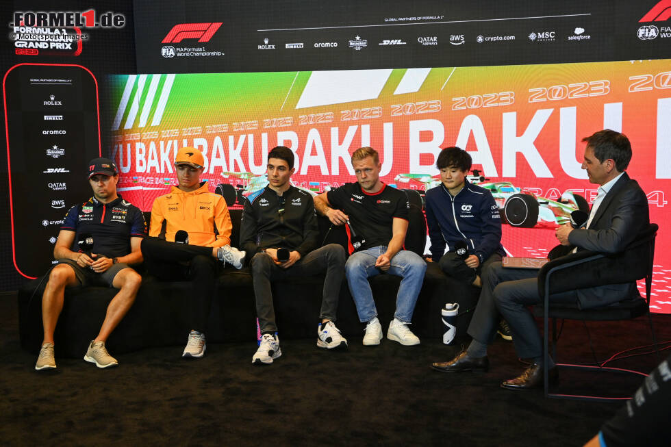 Foto zur News: Sergio Perez (Red Bull), Lando Norris (McLaren), Esteban Ocon (Alpine), Kevin Magnussen (Haas) und Yuki Tsunoda (AlphaTauri)