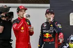 Foto zur News: Charles Leclerc (Ferrari) und Sergio Perez (Red Bull)