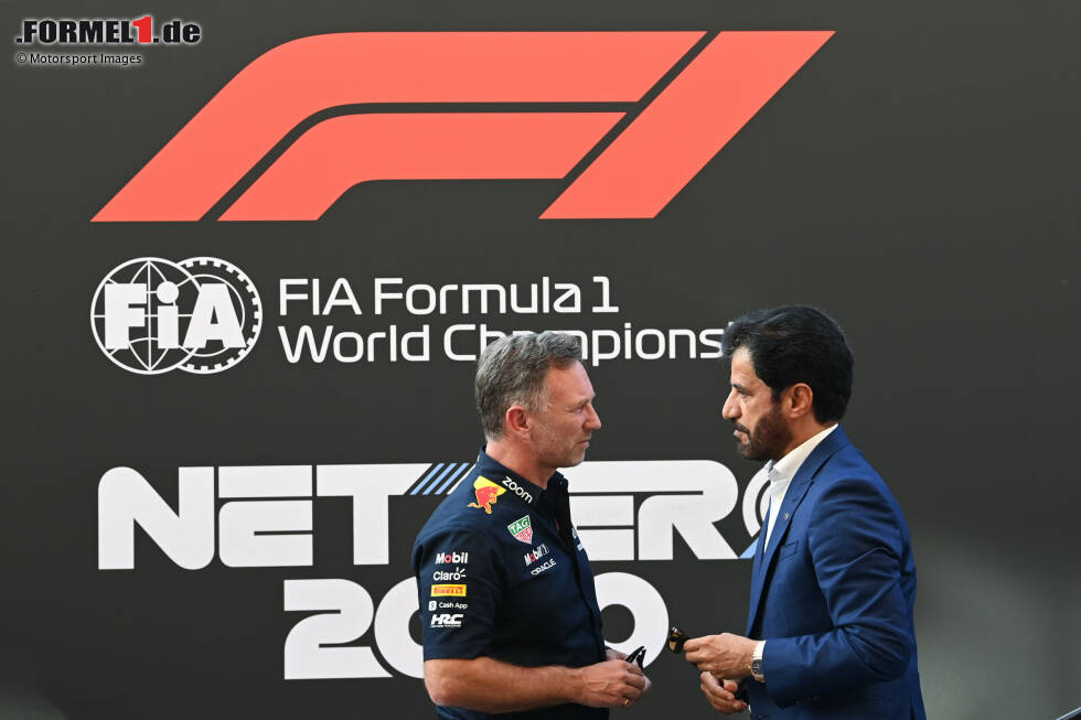 Foto zur News: Christian Horner (Red Bull) und FIA-Präsident Mohammed bin Sulayem