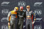 Foto zur News: Lando Norris (McLaren), Lewis Hamilton (Mercedes) und Max Verstappen (Red Bull)