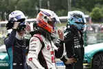 Foto zur News: Alexander Albon (Williams), Nico Hülkenberg (Haas) und George Russell (Mercedes)