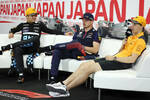 Foto zur News: Lando Norris (McLaren), Max Verstappen (Red Bull) und Oscar Piastri (McLaren)