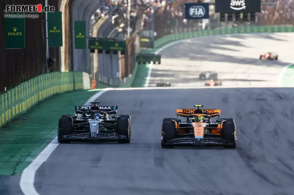 Foto zur News: Lando Norris (McLaren) und George Russell (Mercedes)