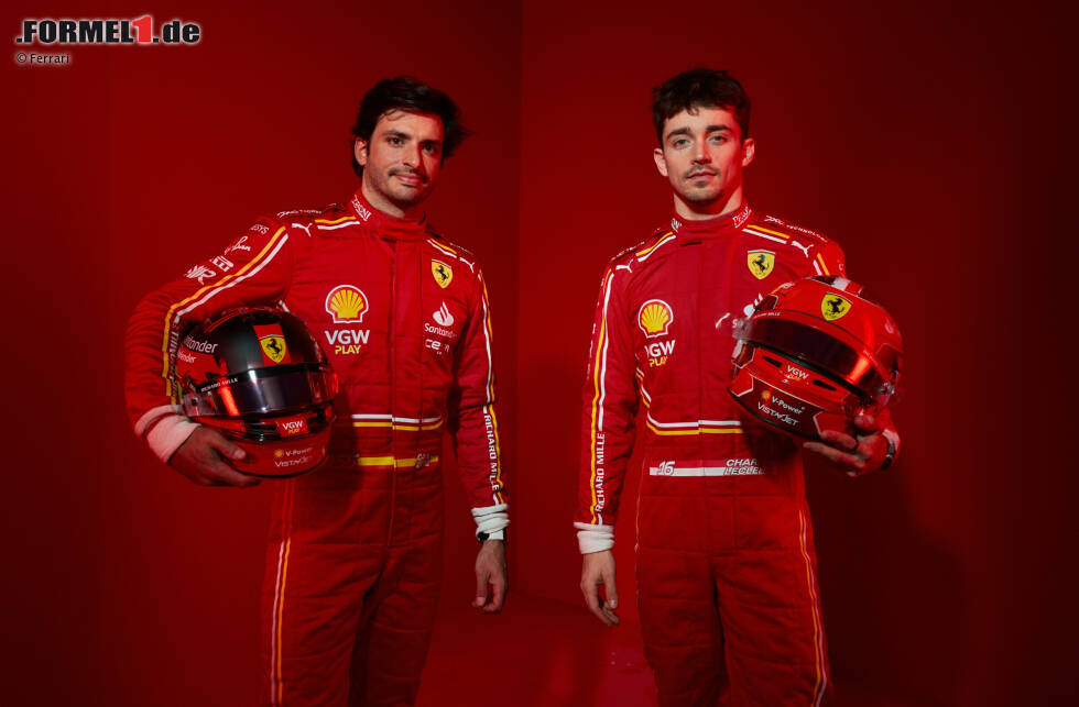 Foto zur News: Carlos Sainz und Charles Leclerc (Ferrari)