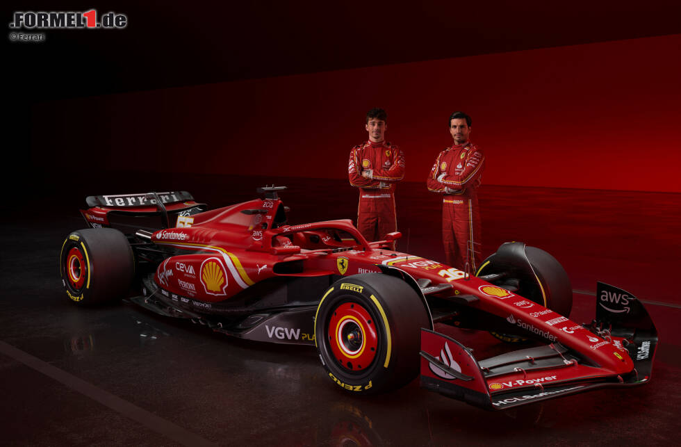 Foto zur News: Ferrari SF-24 mit Charles Leclerc und Carlos Sainz (Ferrari)