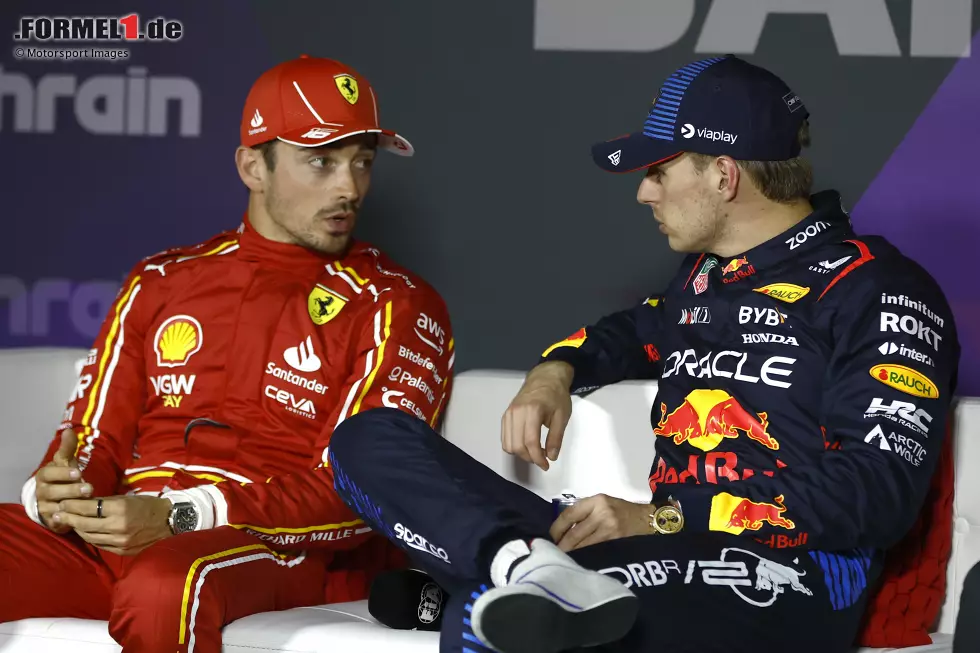 Foto zur News: Charles Leclerc (Ferrari) und Max Verstappen (Red Bull)