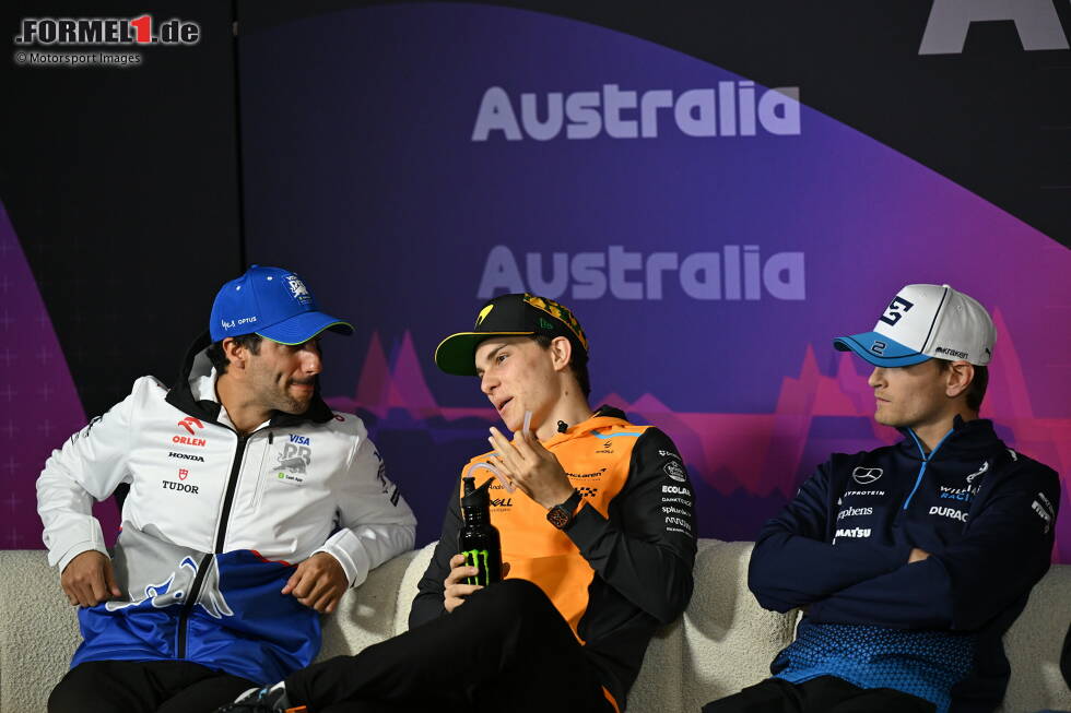 Foto zur News: Daniel Ricciardo (Racing Bulls), Oscar Piastri (McLaren) und Logan Sargeant (Williams)