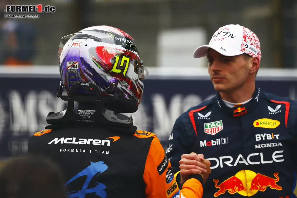 Foto zur News: Lando Norris (McLaren) und Max Verstappen (Red Bull)