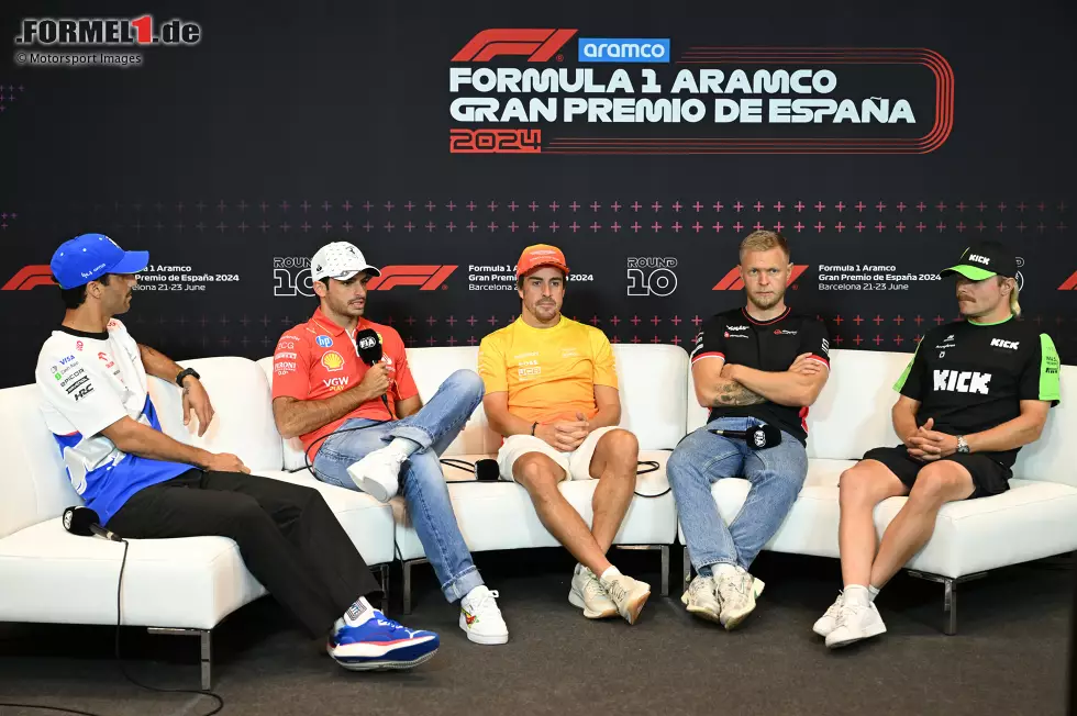 Daniel Ricciardo (Racing Bulls), Carlos Sainz (Ferrari), Fernando Alonso (Aston Martin), Kevin Magnussen (Haas) und Valtteri Bottas (Sauber) Foto zur News: Daniel Ricciardo (Racing Bulls), Carlos Sainz (Ferrari), Fernando Alonso (Aston Martin), Kevin Magnussen (Haas) und Valtteri Bottas (Sauber)