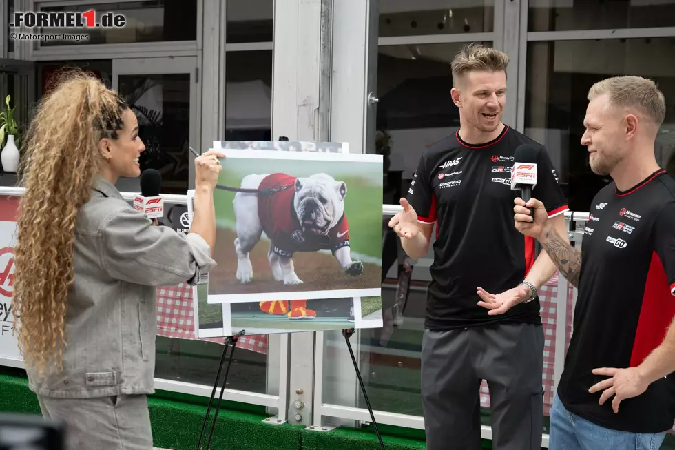 Foto zur News: Kevin Magnussen (Haas) und Nico Hülkenberg (Haas)