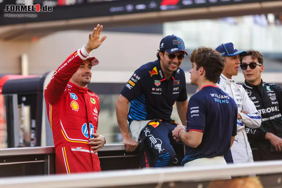 Alexander Albon (Williams), Charles Leclerc (Ferrari), Sergio Perez (Red Bull), Franco Colapinto (Williams) und George Russell (Mercedes) Foto zur News: Alexander Albon (Williams), Charles Leclerc (Ferrari), Sergio Perez (Red Bull), Franco Colapinto (Williams) und George Russell (Mercedes)