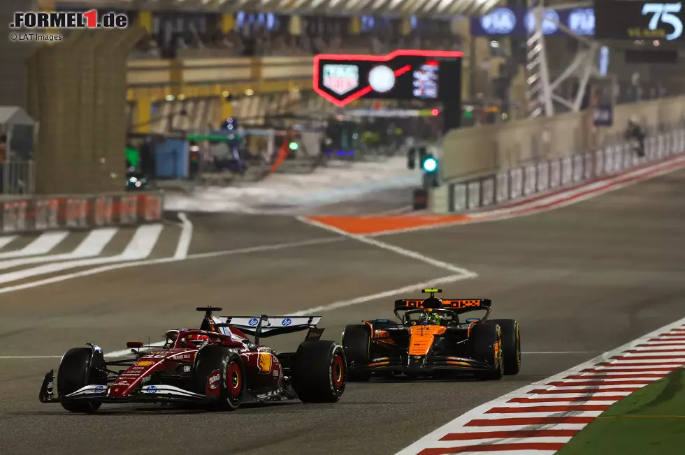 Foto zur News: Charles Leclerc (Ferrari) und Lando Norris (McLaren)