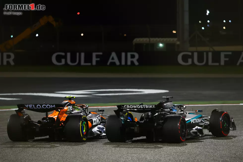 Foto zur News: George Russell (Mercedes) und Lando Norris (McLaren)