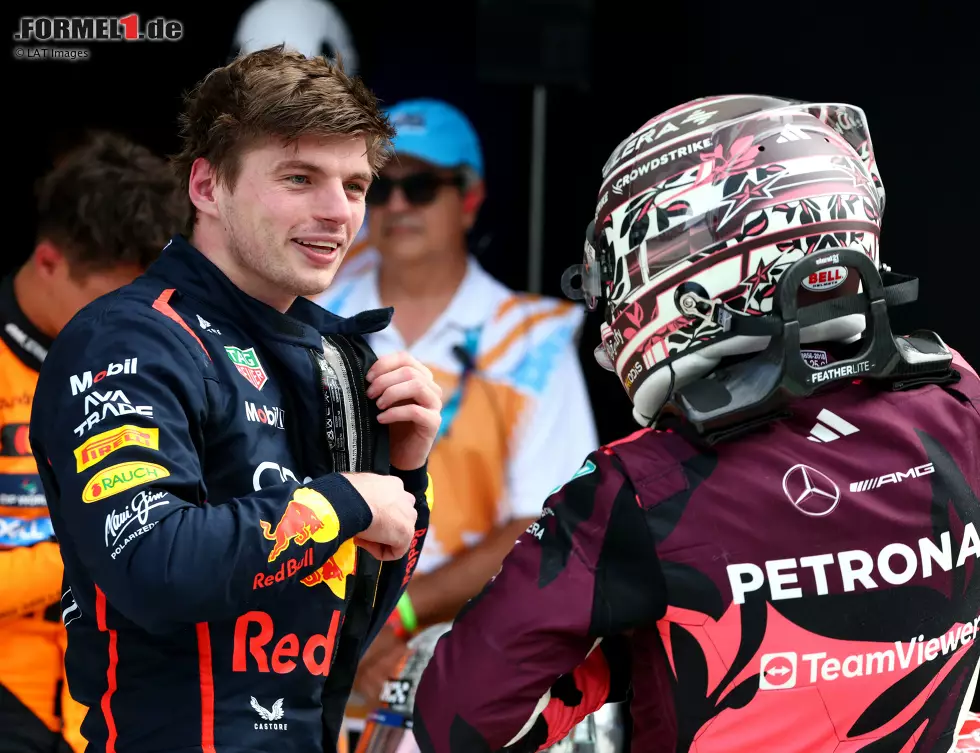 Foto zur News: Andrea Kimi Antonelli und Max Verstappen (Red Bull)