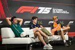 Foto zur News: Lance Stroll (Aston Martin), Franco Colapinto (Alpine) und Oscar Piastri (McLaren)