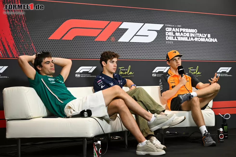 Foto zur News: Lance Stroll (Aston Martin), Franco Colapinto (Alpine) und Oscar Piastri (McLaren)