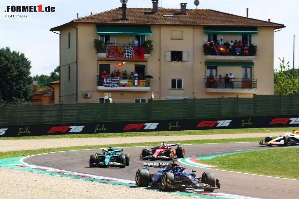 Foto zur News: Alexander Albon (Williams), Lance Stroll (Aston Martin) und Charles Leclerc (Ferrari)