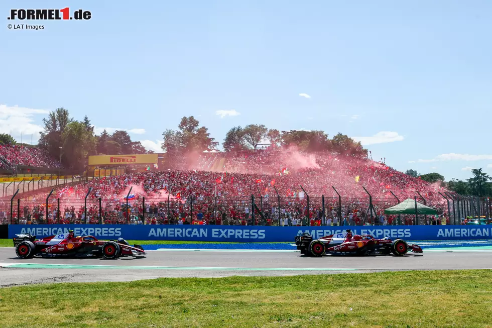Foto zur News: Charles Leclerc (Ferrari) und Lewis Hamilton (Ferrari)