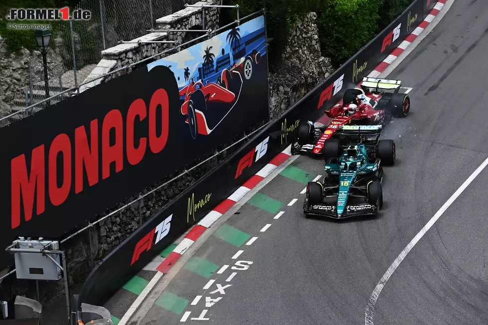 Foto zur News: Charles Leclerc (Ferrari) und Lance Stroll (Aston Martin)