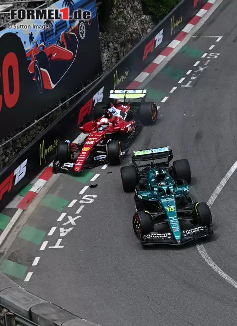 Foto zur News: Charles Leclerc (Ferrari) und Lance Stroll (Aston Martin)