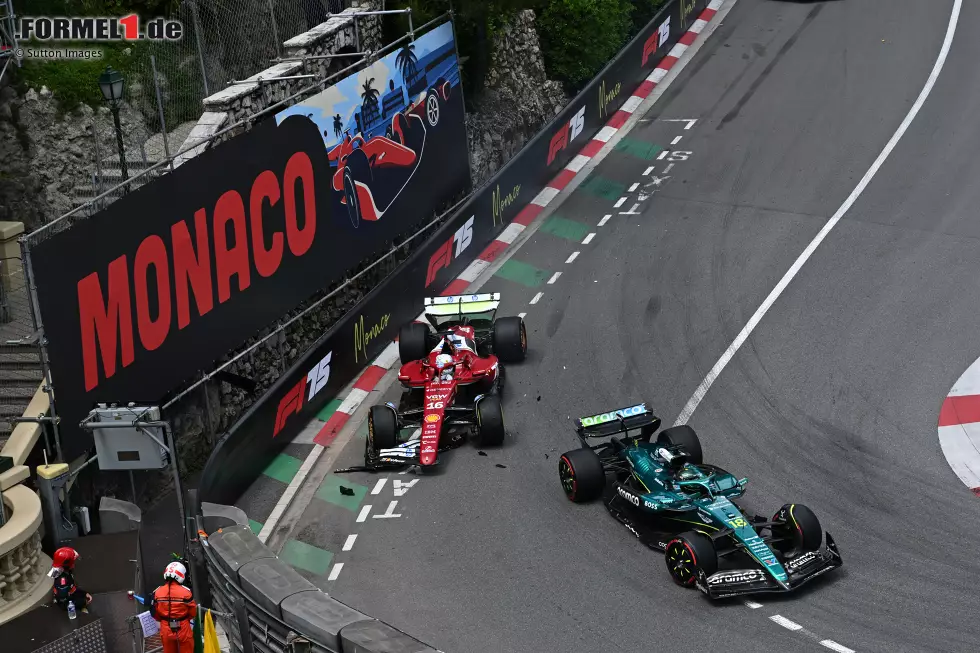 Foto zur News: Charles Leclerc (Ferrari) und Lance Stroll (Aston Martin)