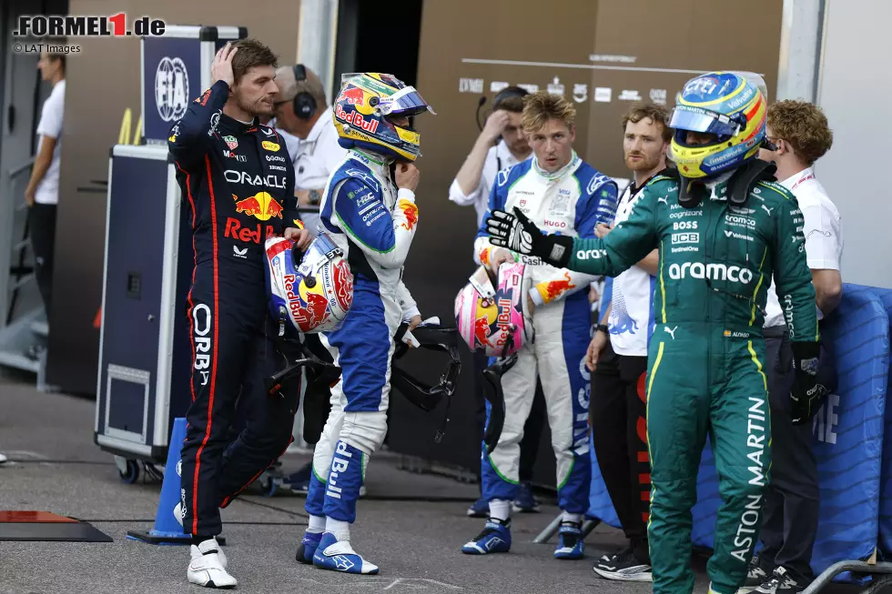 Fernando Alonso (Aston Martin), Isack Hadjar (Racing Bulls), Max Verstappen (Red Bull) und Liam Lawson (Racing Bulls) Foto zur News: Fernando Alonso (Aston Martin), Isack Hadjar (Racing Bulls), Max Verstappen (Red Bull) und Liam Lawson (Racing Bulls)