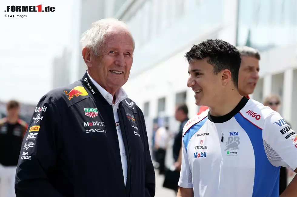 Foto zur News: Helmut Marko und Isack Hadjar (Racing Bulls)